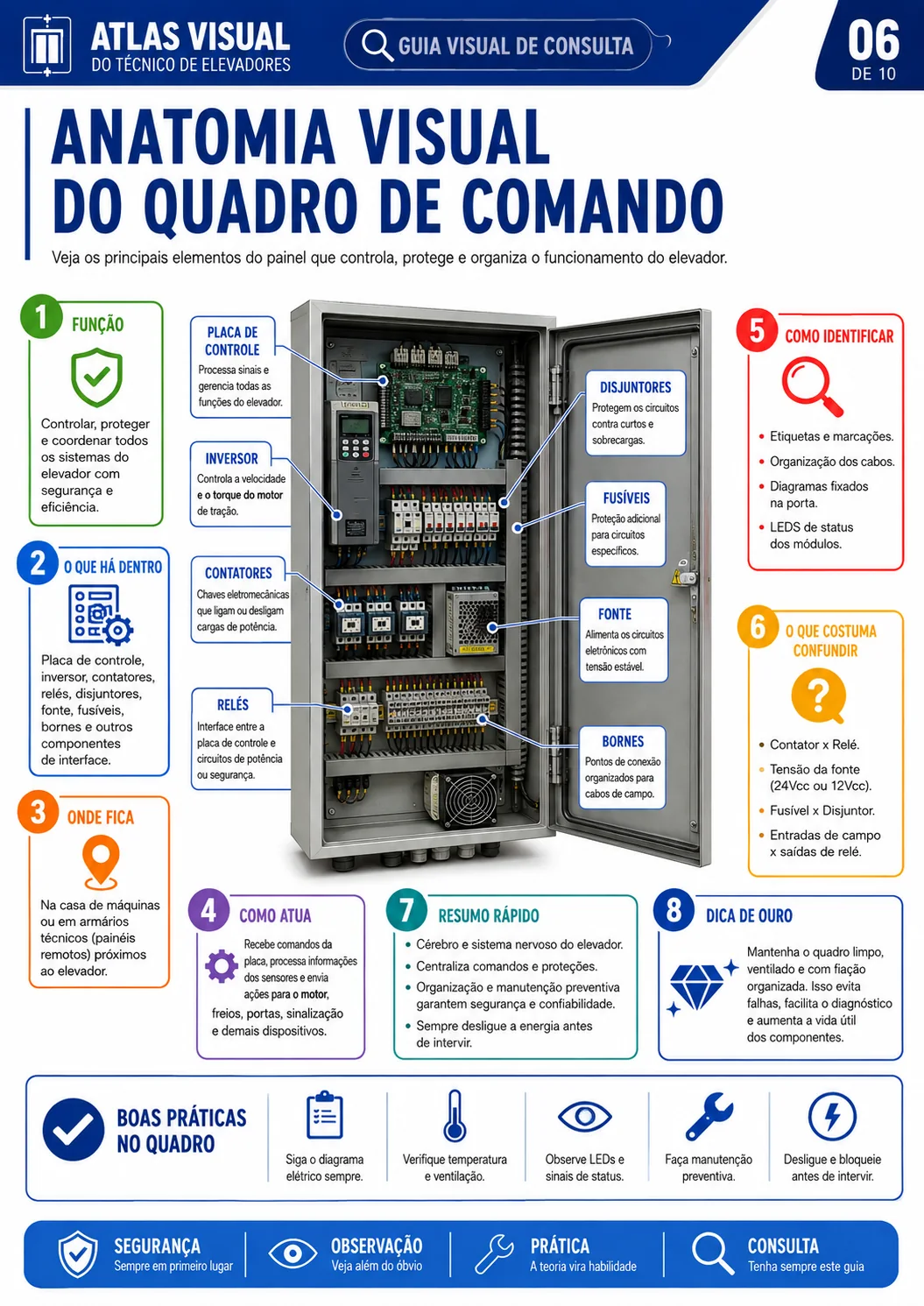 Guia 06 — Anatomia visual do quadro de comando